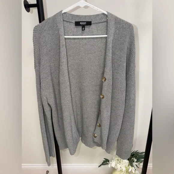 HUDSON Los Angeles | 🩶 Gray Knit Button Cardigan Women’s Sweater | Size L 🩶 - Picture 7 of 10